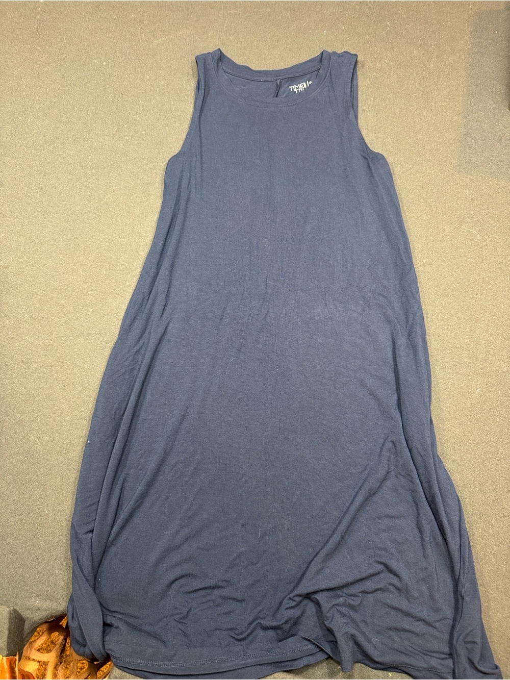 Time and Tru Navy Sleeveless Midi Swing Dress
